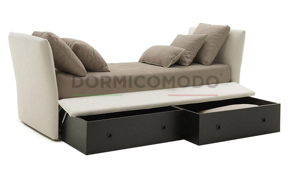 Divano letto con box contenitore