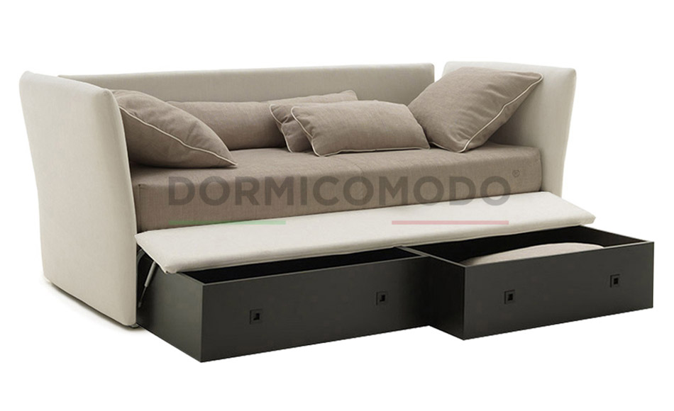 Divano letto con box contenitore