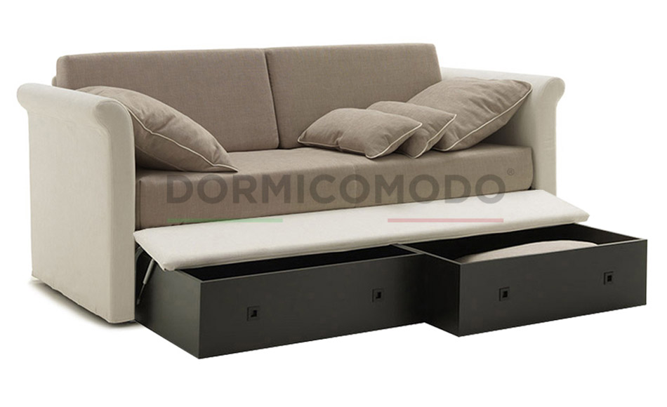 Divano letto con box contenitore