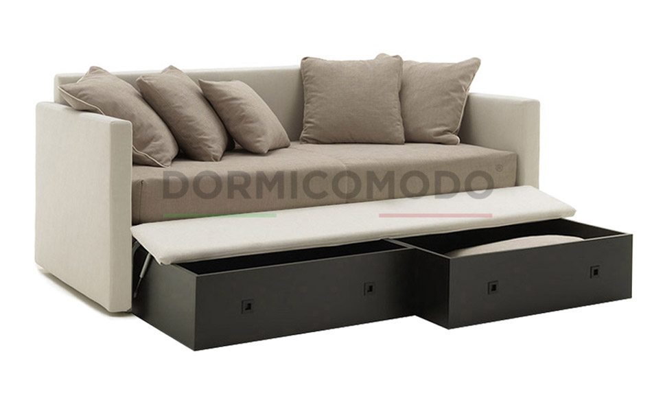 Divano letto con box contenitore