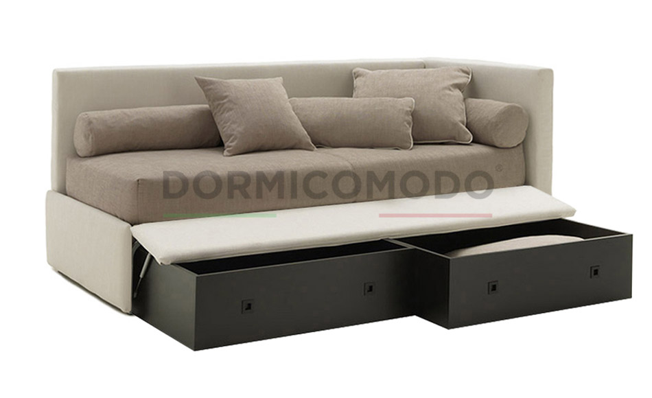 Divano letto con box contenitore