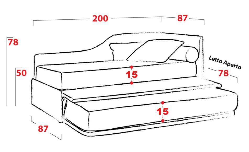 Misure del divano letto