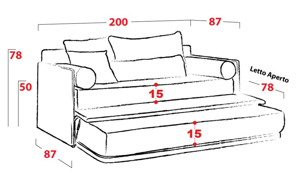 Misure del divano letto