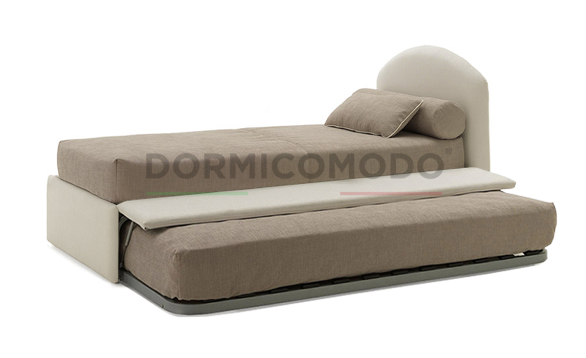 Letto singolo con doppio letto estraibile - Letti Imbottiti - D3007DL